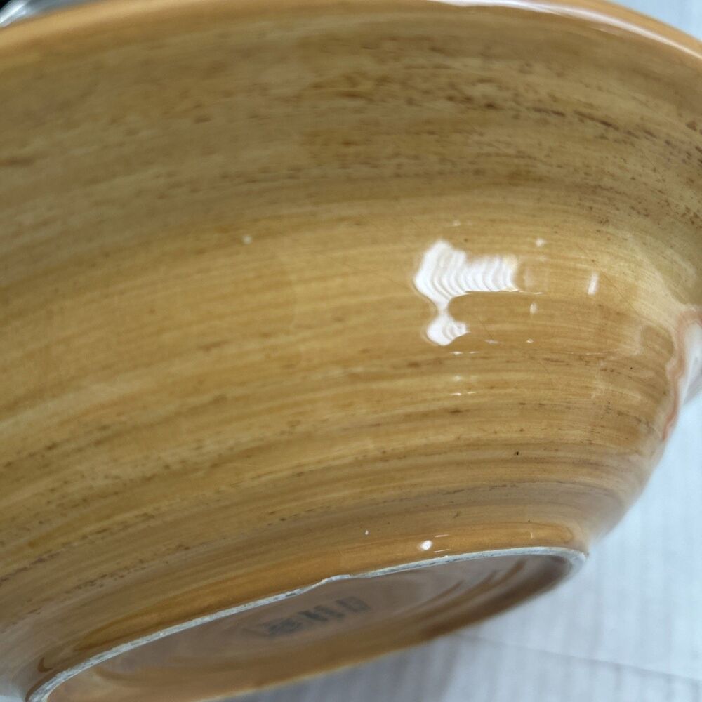 Tabletops Unlimited RUSTICO Bowl Hand Painted Collection Mustard Color 10” - Picture 5 of 10